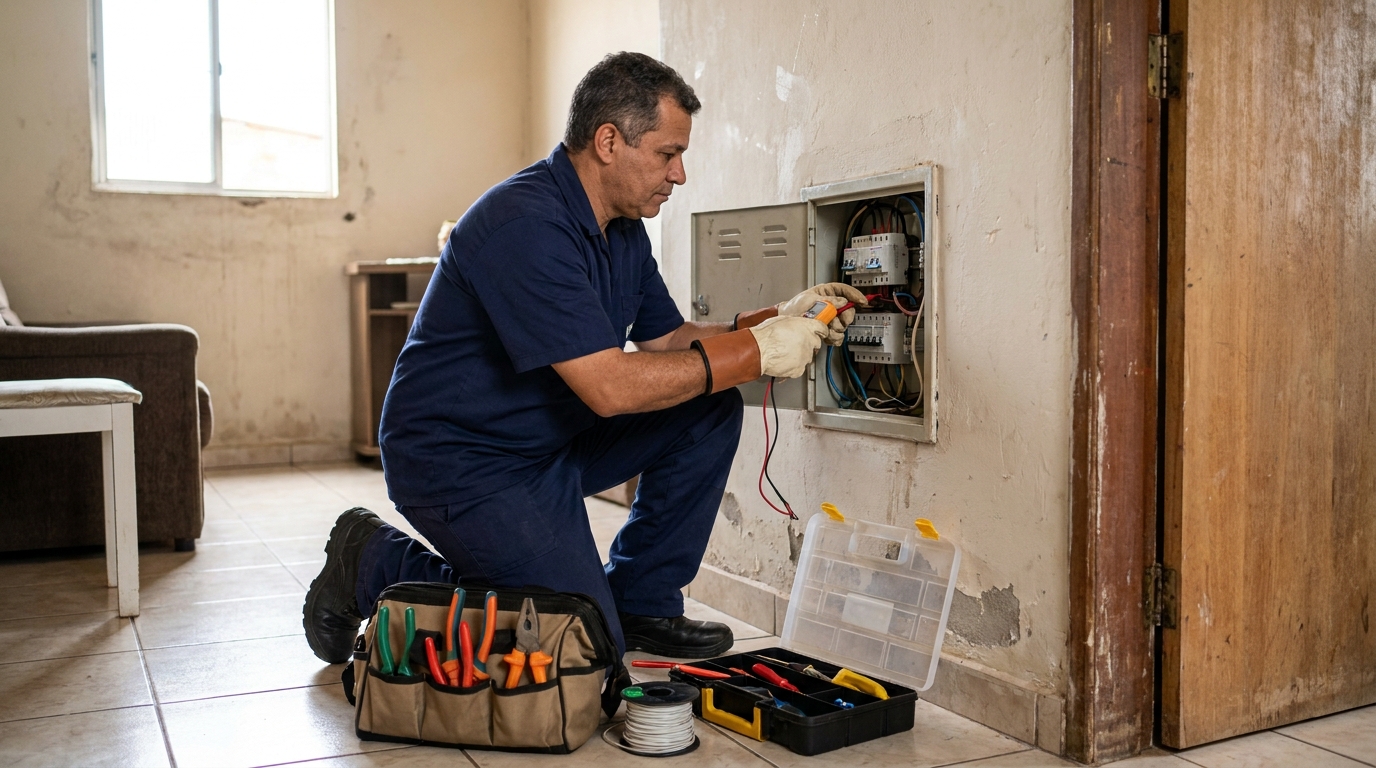 Eletricista com ferramentas em Sorocaba‑SP