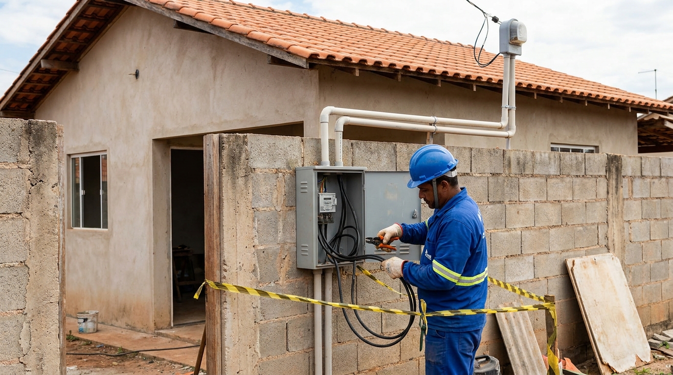 Eletricista instalando padrao de energia em Sorocaba‑SP