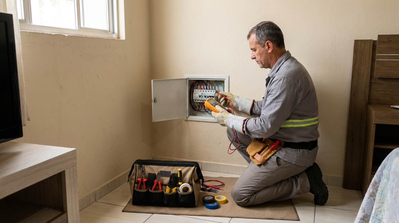 Eletricista trabalhando em Sorocaba‑SP