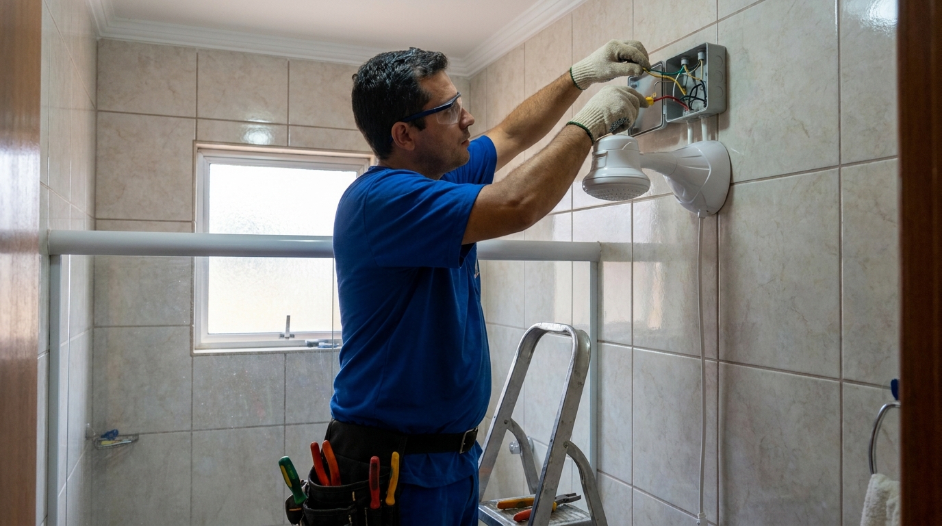 Instalacao de chuveiro eletrico profissional em Sorocaba‑SP