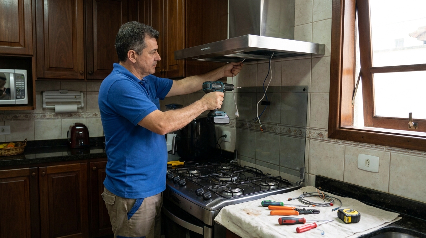 Instalacao de coifa e exaustor residencial em Sorocaba‑SP