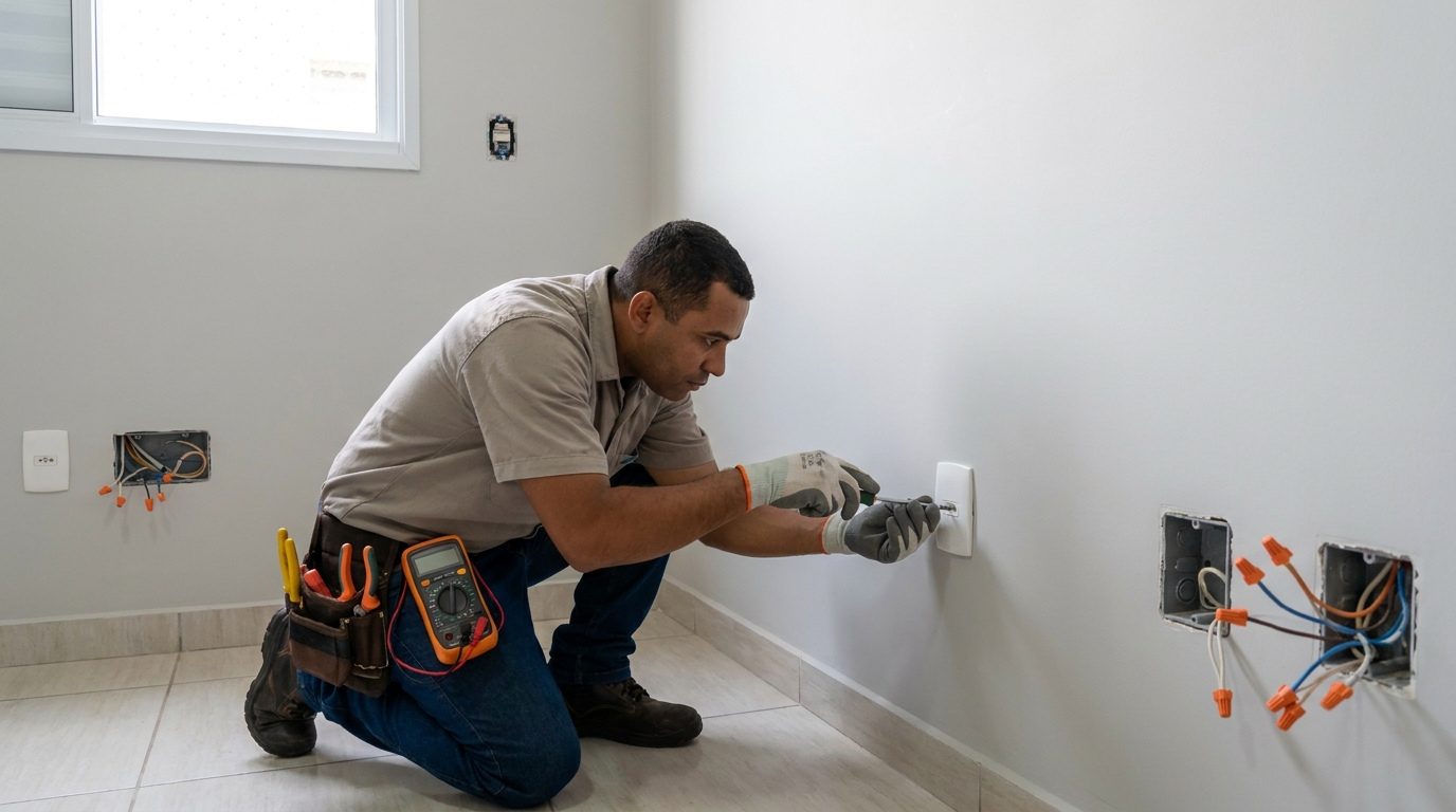 Instalacao de tomada e interruptor em Sorocaba‑SP