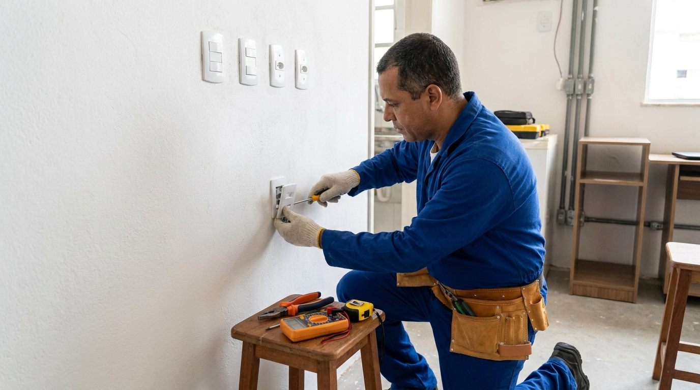 Instalacao de tomada e interruptor profissional em Sorocaba‑SP