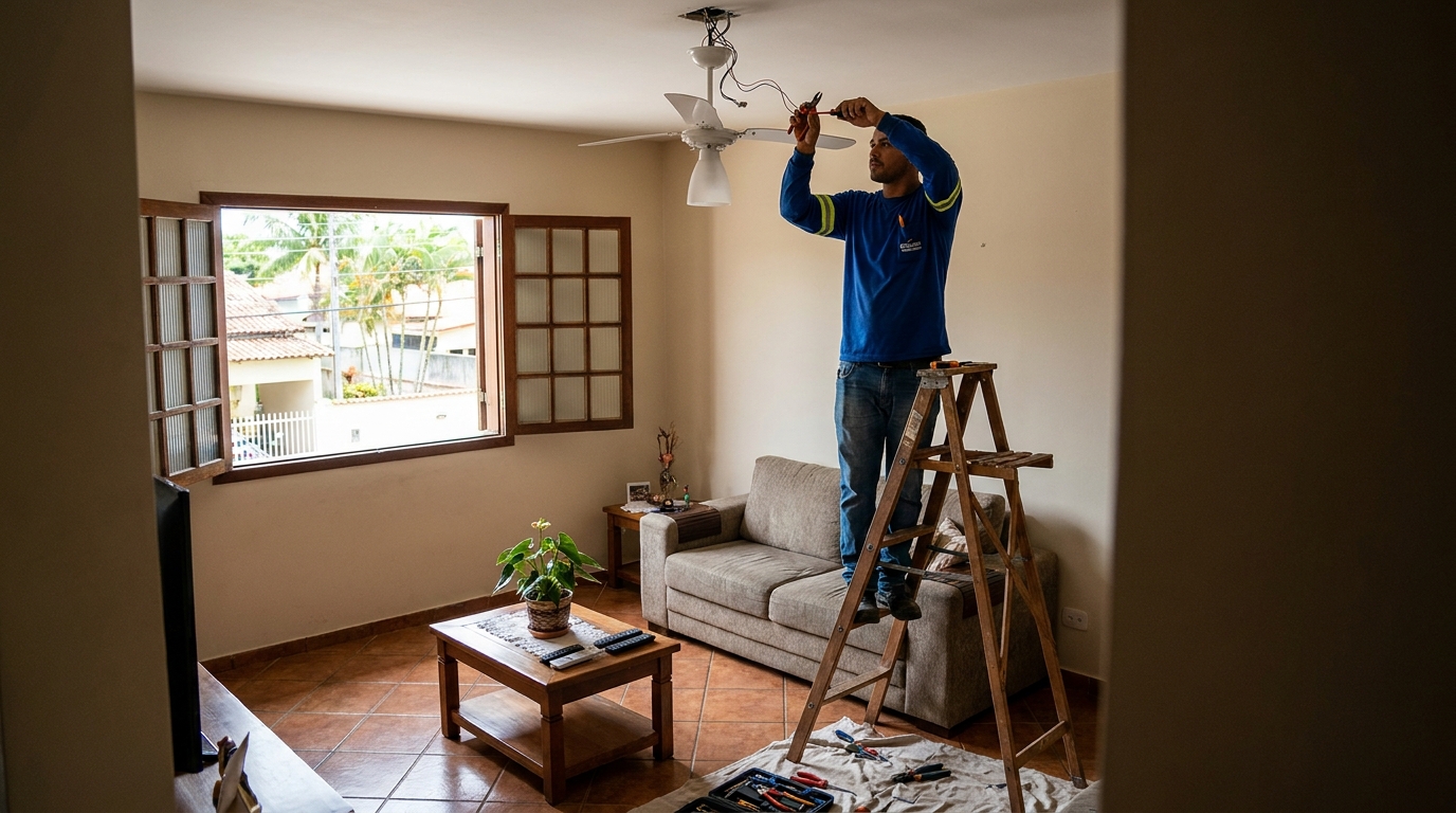 Instalacao de ventilador de teto profissional em Sorocaba‑SP