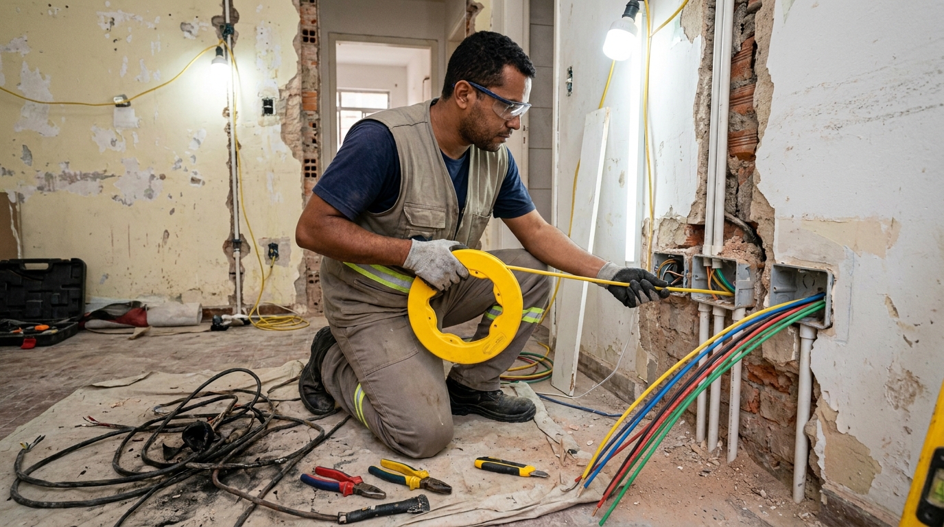 Troca de fiacao eletrica profissional em Sorocaba‑SP