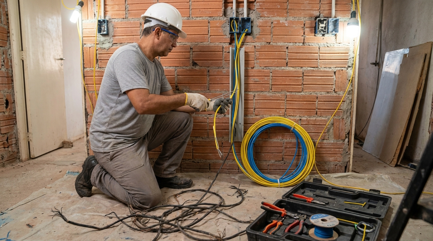 Troca de fiacao eletrica residencial em Sorocaba‑SP